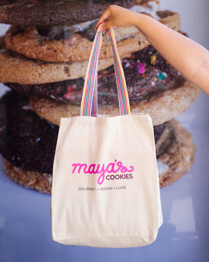
            
                Load image into Gallery viewer, Maya&amp;#39;s Cookies Rainbow Tote
            
        
